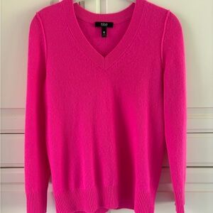 Aqua Women's Hot Pink V-Neck cashmere sweater